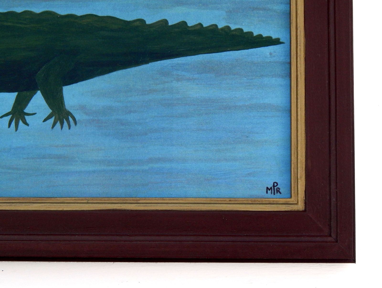 Naïve Folk Art River Scene With Alligator And Paddle Steamer Fine Art Print By Matt Rix photo vintage