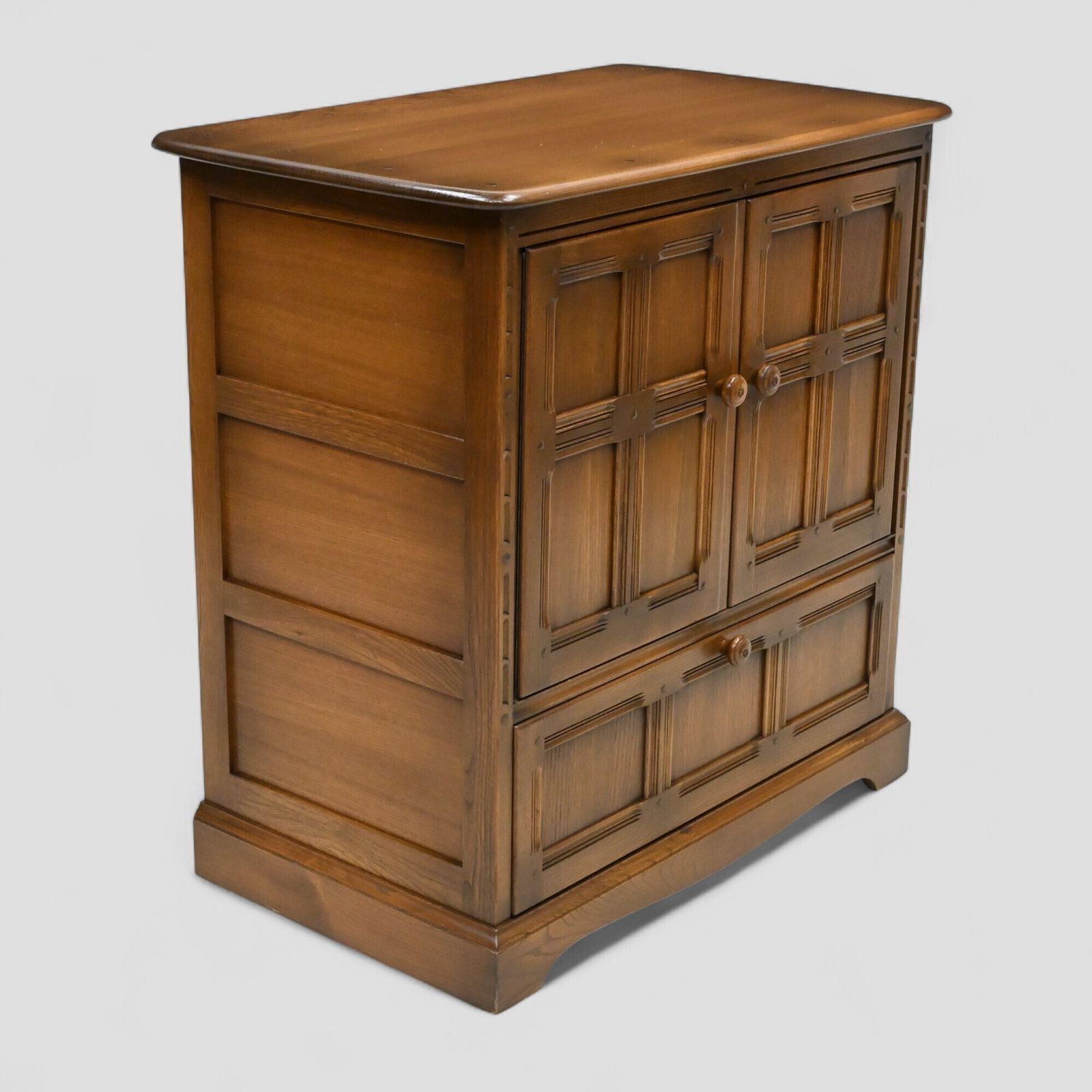 Ercol Mural Tv Video Cabinet Golden Dawn Corner Flap Model 839 Free Uk Delivery photo Furniture