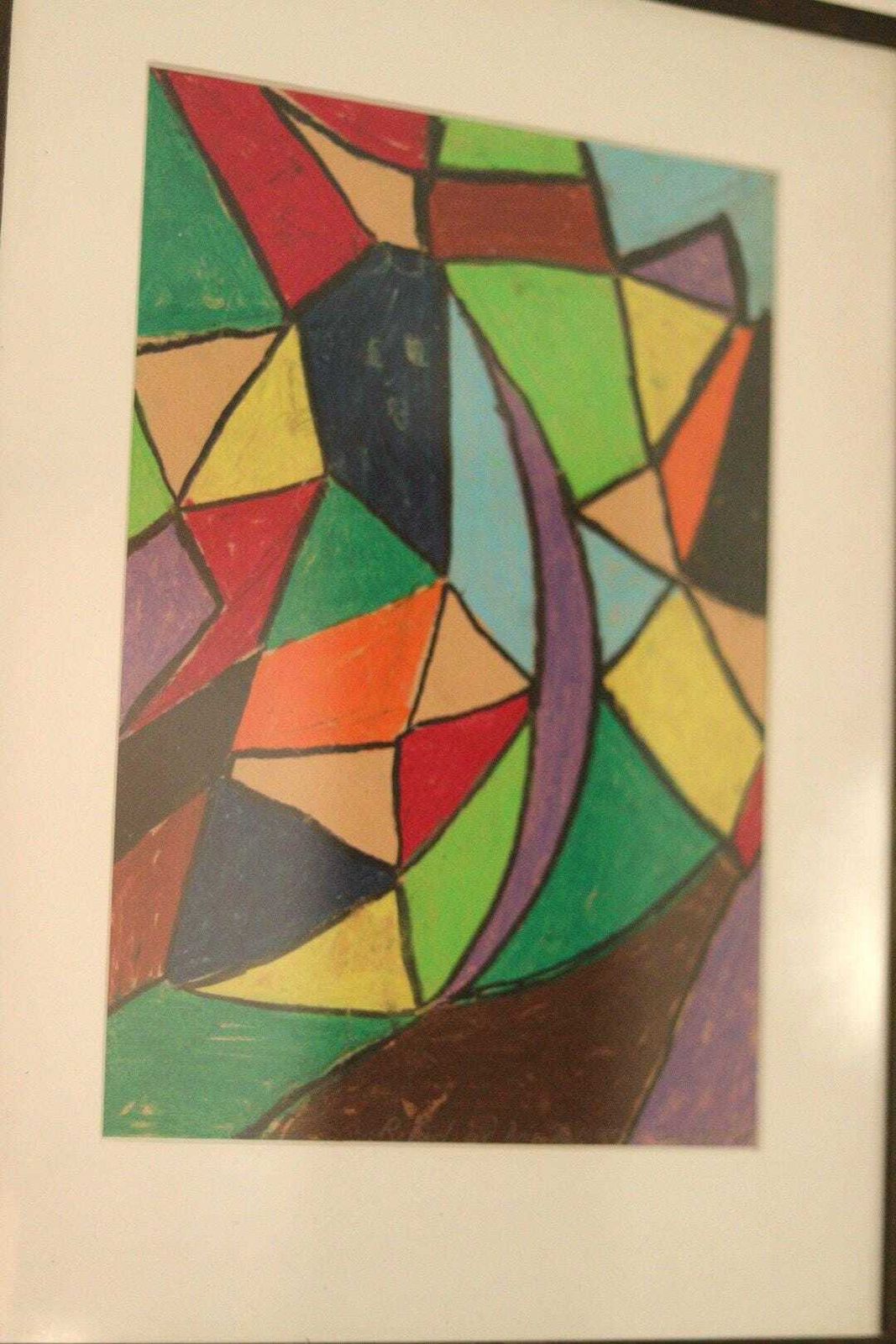 Original Mid Century Swedish Mixed Media/Oil Pastel On Panel – “Ritad 66” By Ann Wazzgren – Vintage& Framed  42 × 31 Cm (16.5" × 12.2") photo vinterior