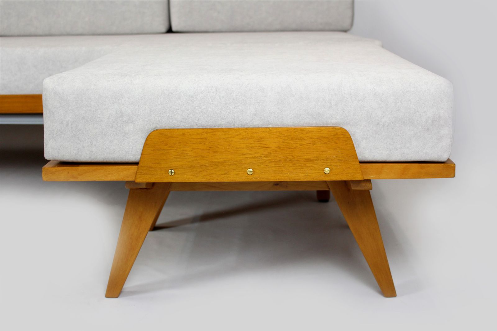 Restored 1960s Modular Corner Convertible Sofa With Pouf, Tatra, Czechoslovakia, 1960s photo vintage