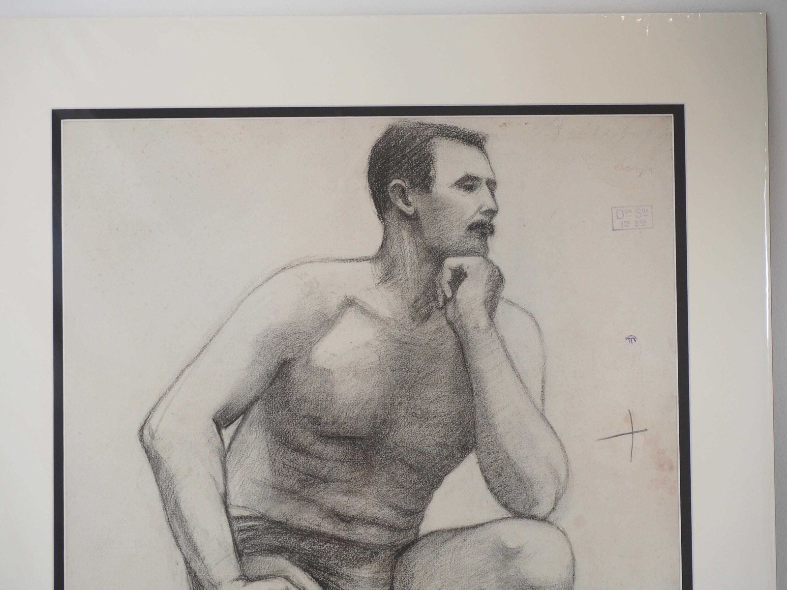 Vintage Antique Large French Original Nude Life Drawing / Charcoal Sketch (Unknown Artist) photo 150.0