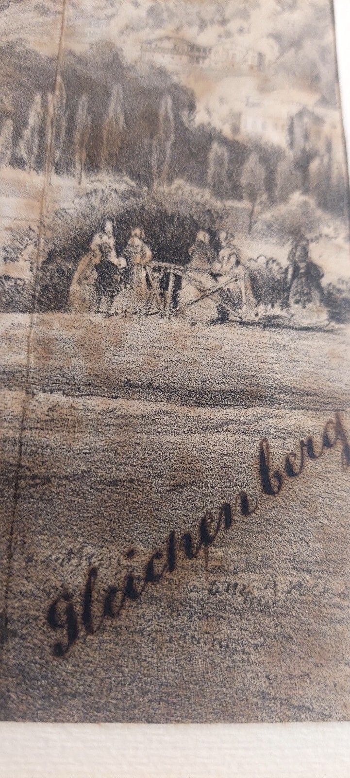 photo furniture China Drawing On Paper With Characters Gleichenberg Austria 19th Century Antique