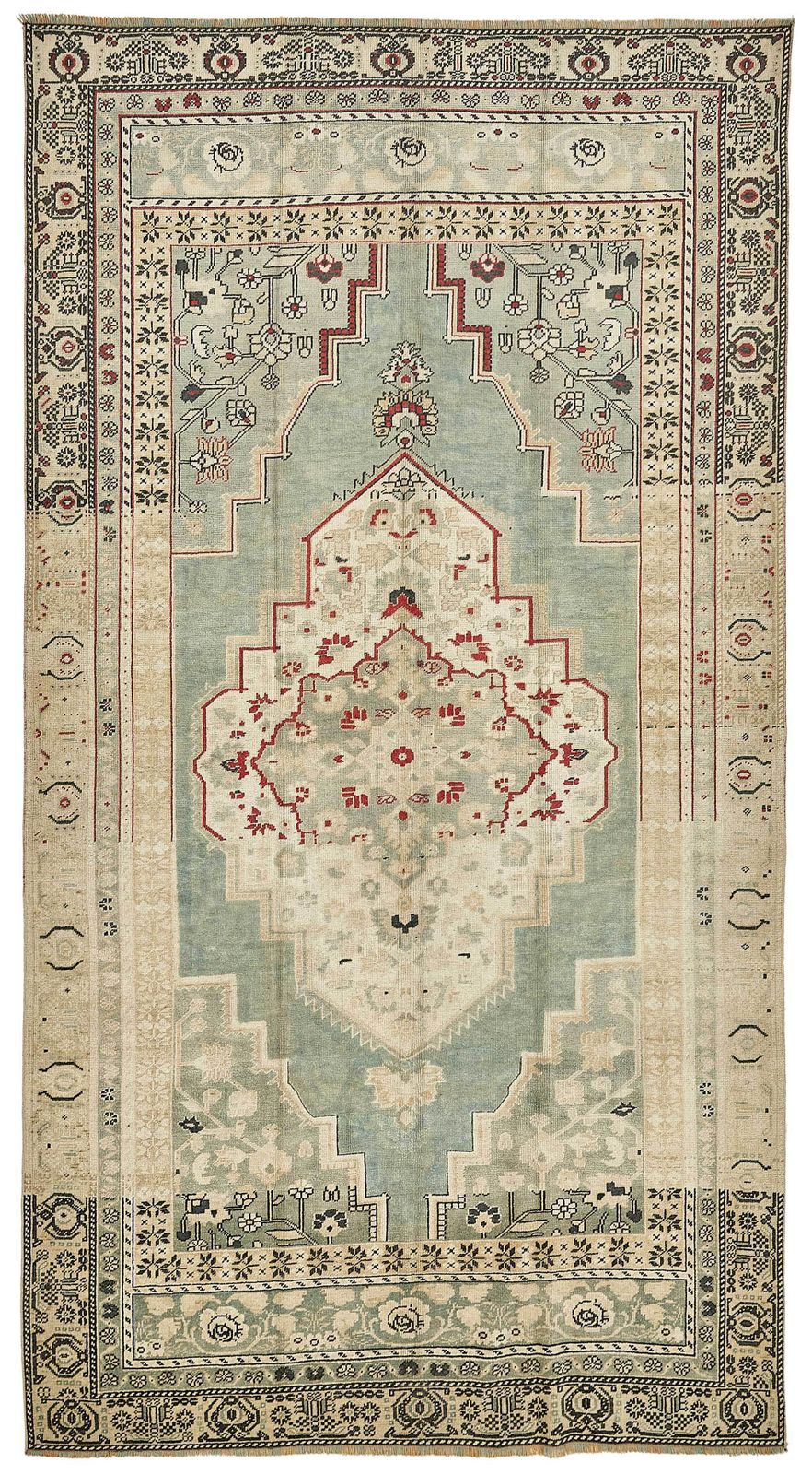 Beige Handmade Turkish Oriental Rug 172 Cm X 317 Cm