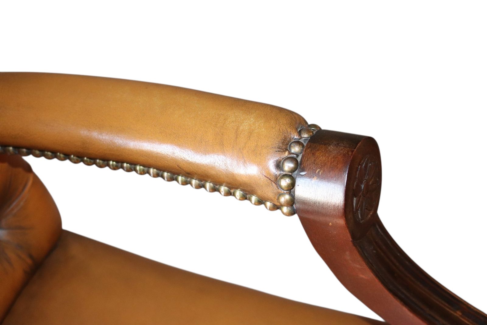 Vintage Tan Leather Gainsborough Georgian Style Chesterfield Chair / Armchair photo buy