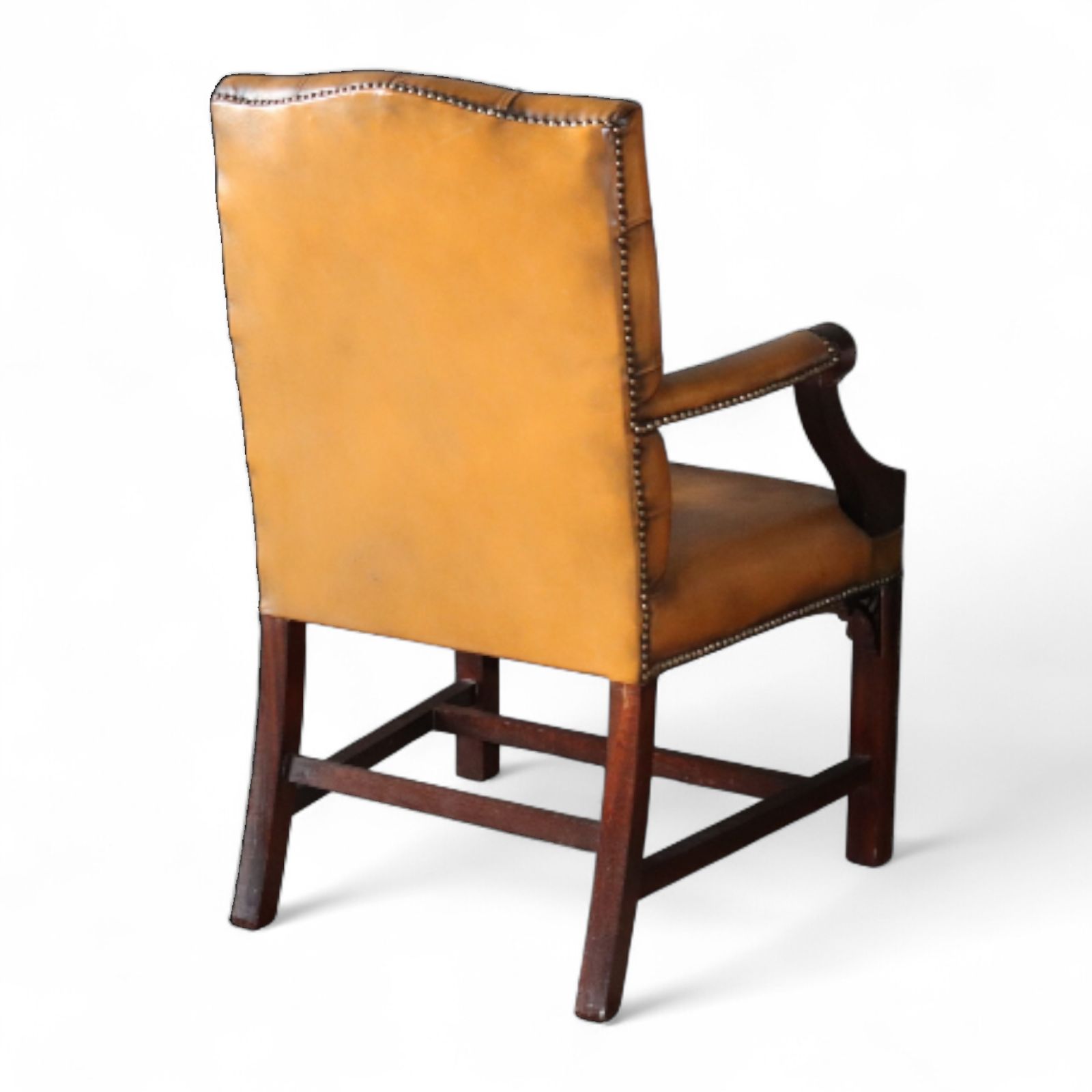 Furniture Vintage Tan Leather Gainsborough Georgian Style Chesterfield Chair / Armchair photo