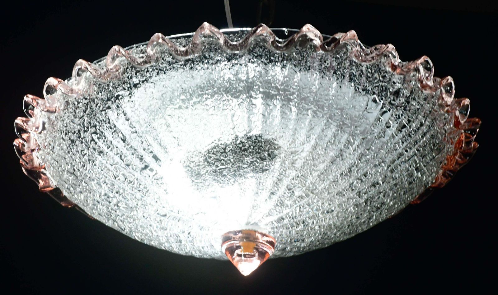Charming Italian Pink Murano Glass Ceiling Fixture, Murano, 1970 photo buy