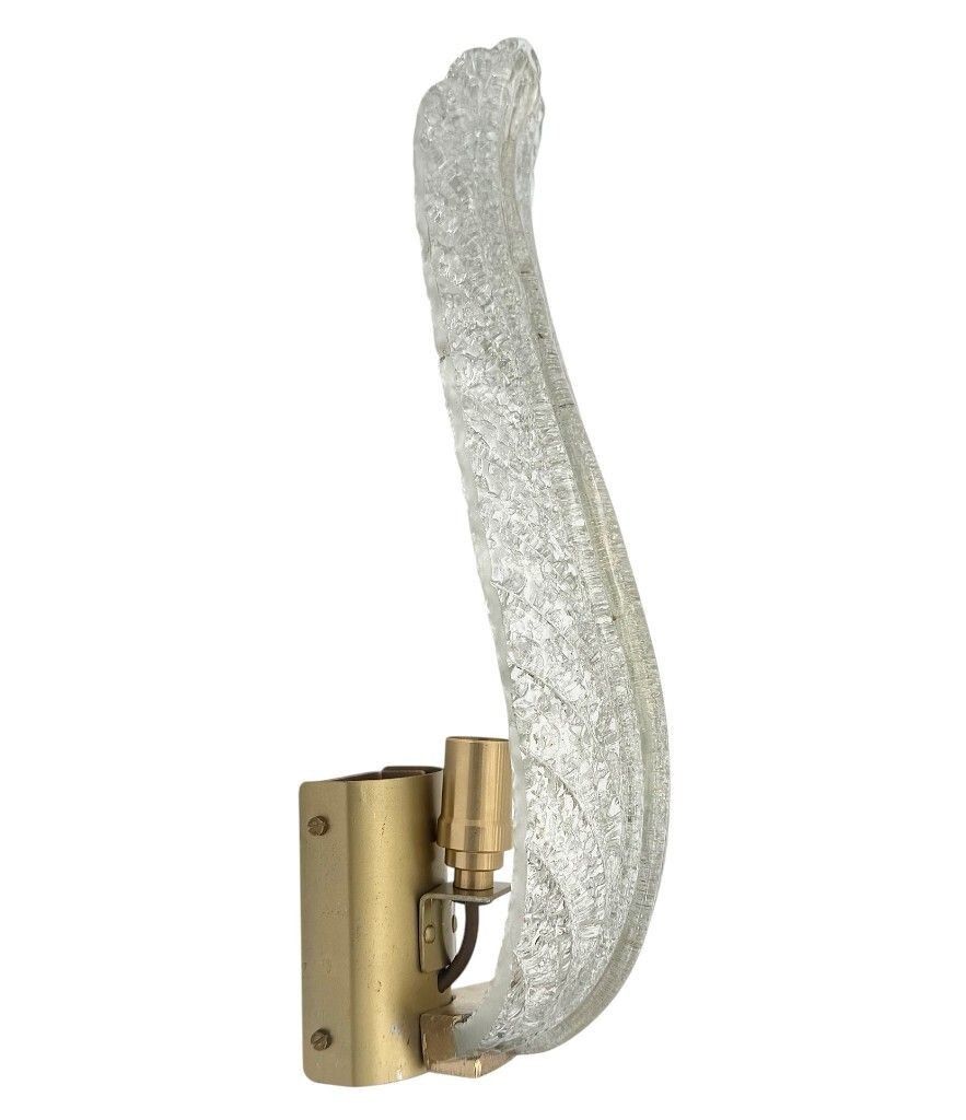 A Pair Of Art Deco 1940s Barovier & Toso Murano Glass Feather Wall Sconces photo 1850.0