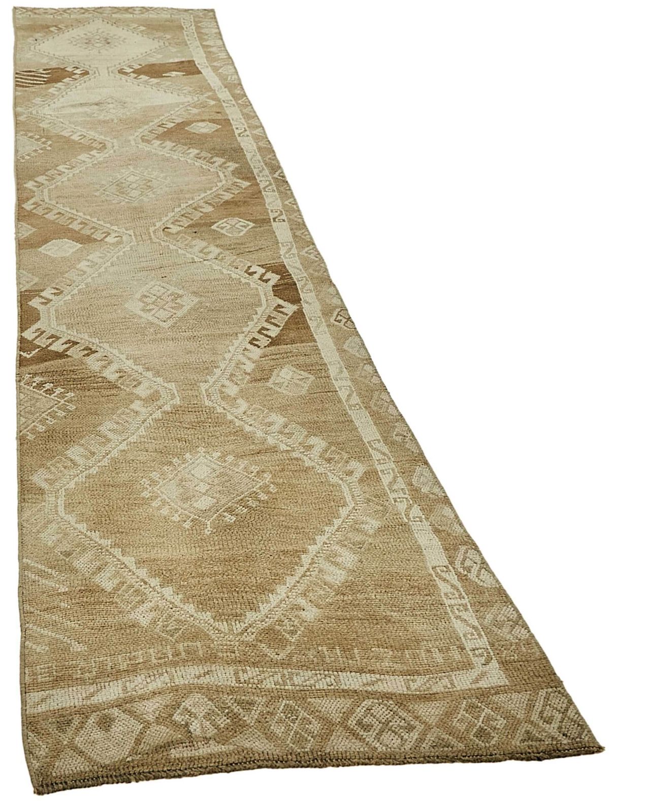 Handmade Beige Anatolian Runner Rug 75 Cm X 369 Cm photo furniture