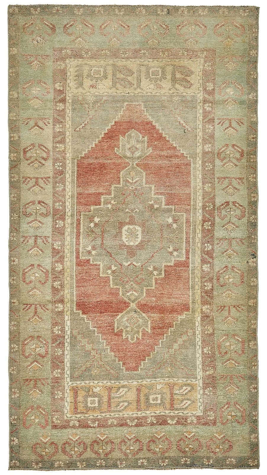 Handmade Turkish Beige Small Oriental Rug 106 Cm X 193 Cm