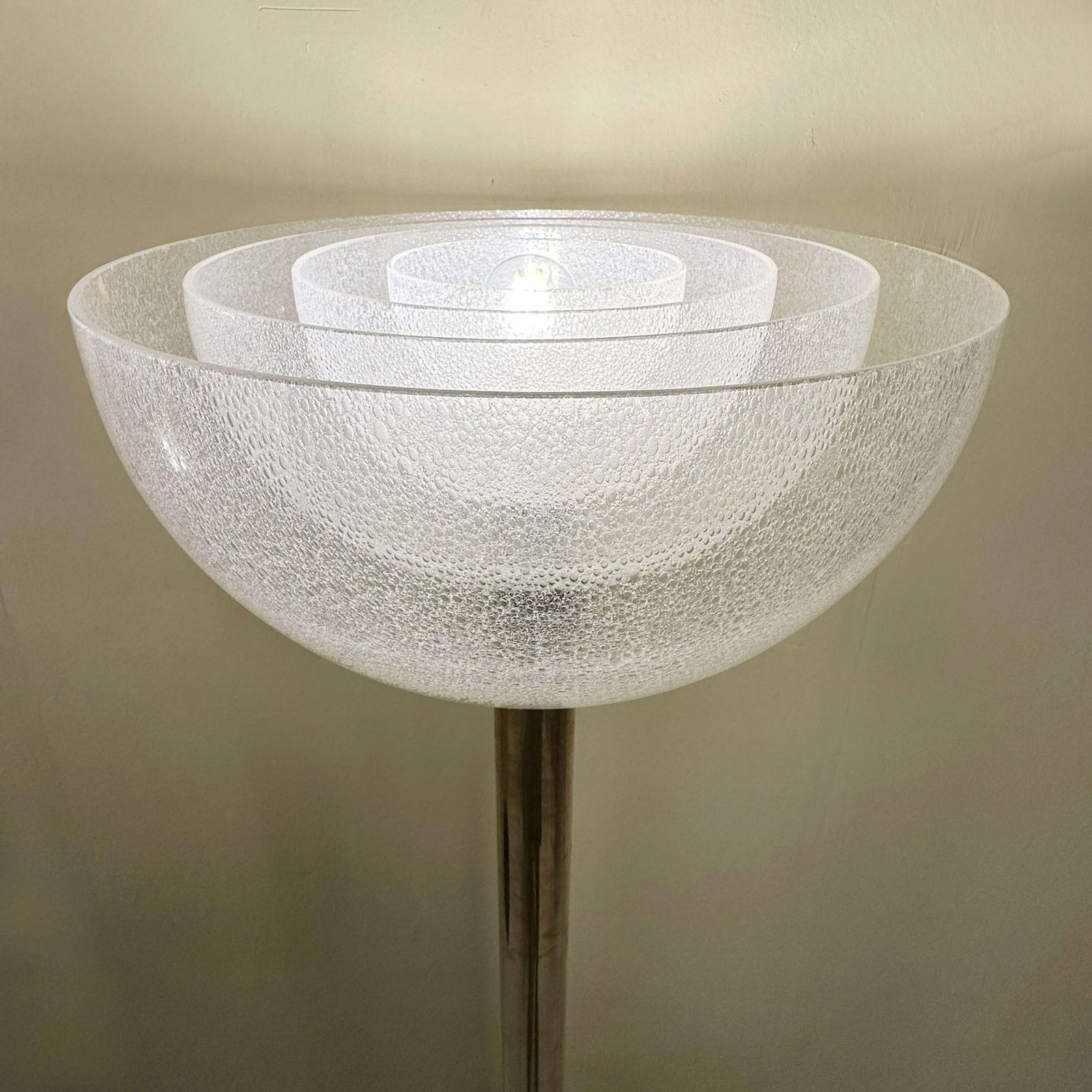 Carlo Nason Lt338 Floor Lamp For Mazzega In Pulegoso Glass And Brass, Italy 1967 photo Lighting