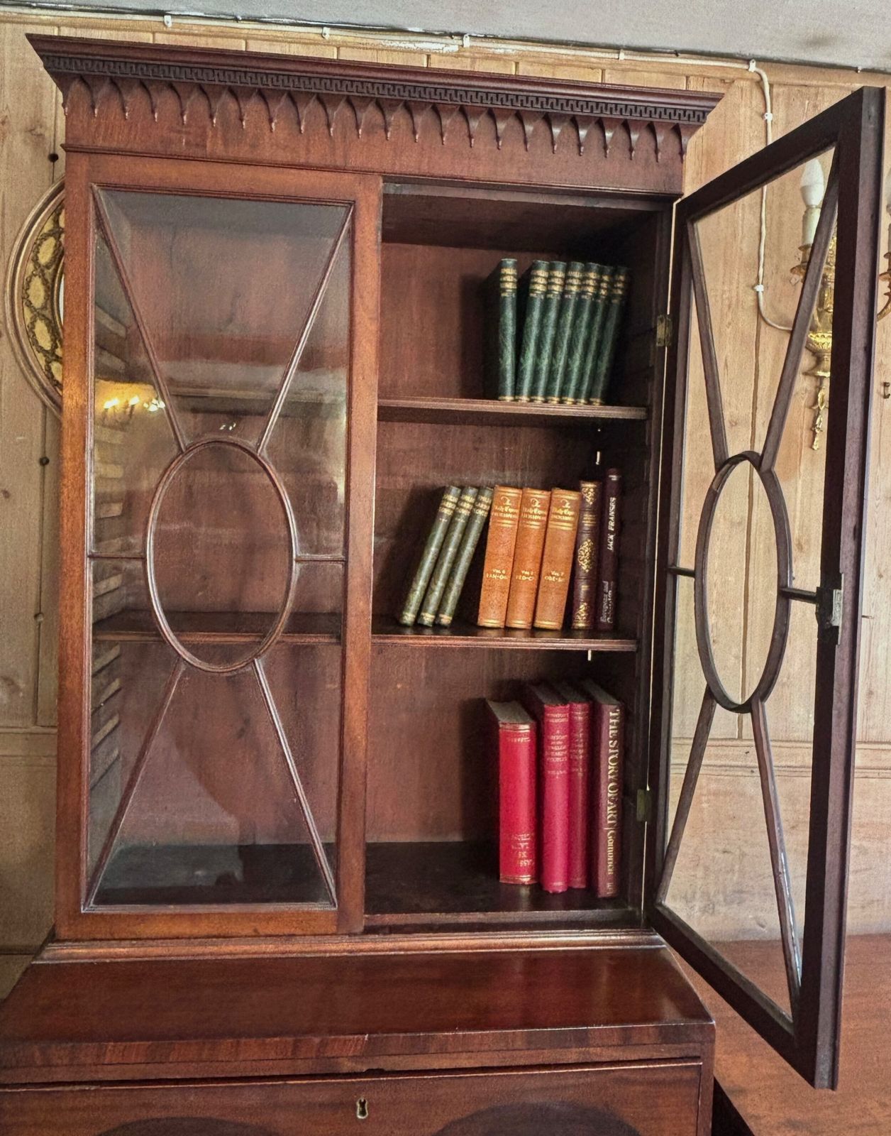 photo furniture Small Regency Mahogany Secretaire Bookcase