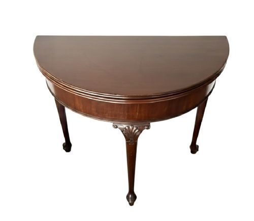 Small George III Mahogany Demi Lune Card Table photo Furniture