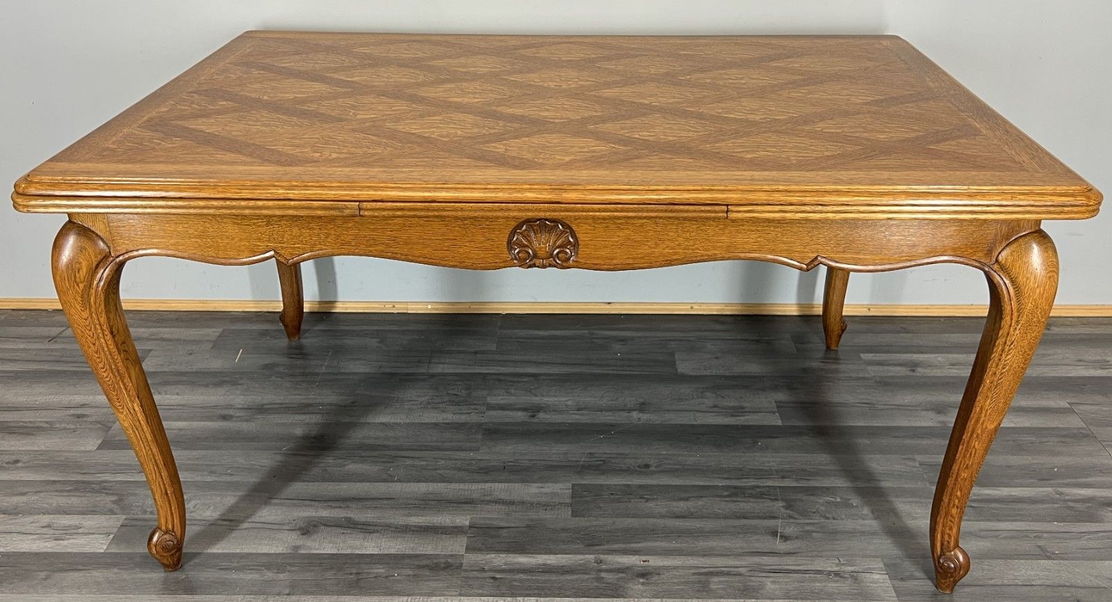 Dining Table Vintage French Louis XVI Carved Oak Extendable Table Lot 4581