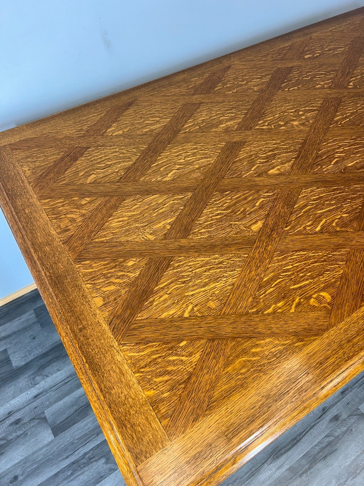 photo for sale Dining Table Vintage French Louis XVI Carved Oak Extendable Table Lot 4581