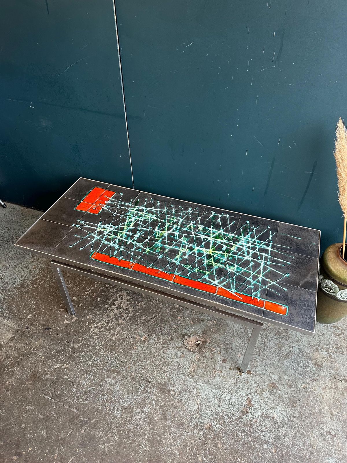 Mid Century Tiled Coffee Table photo vintage