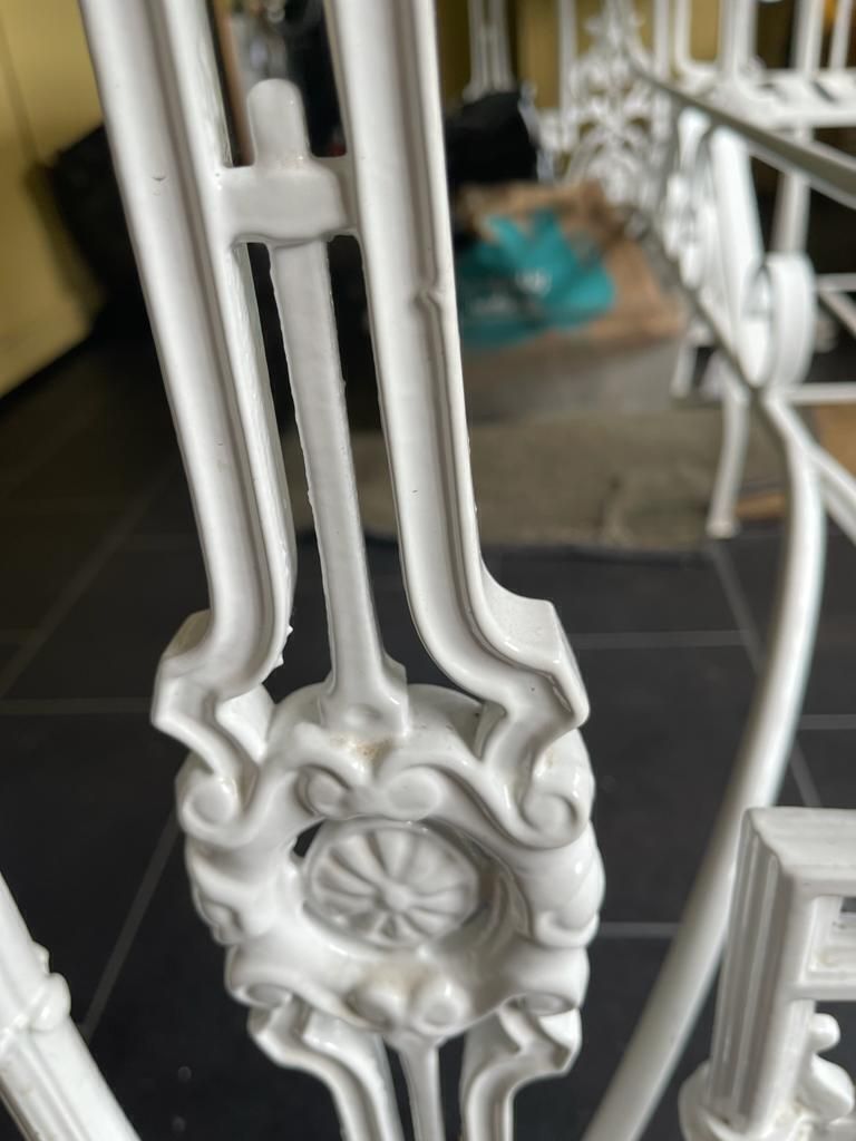 photo furniture Italian Pietra Dura Marble Centre Table With Six Chairs
