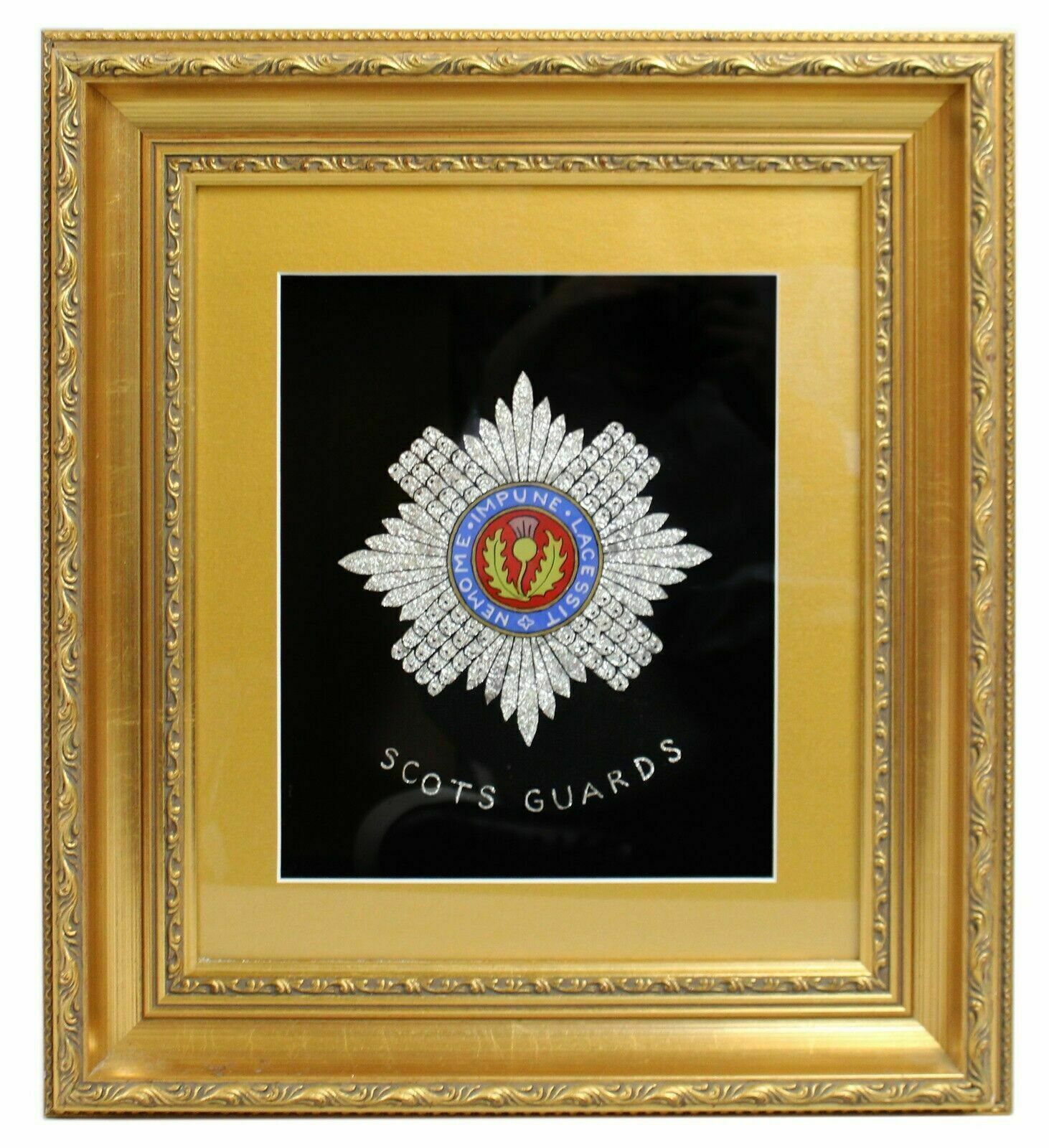 Set Of 3 Military Regiment Foil Artworks Set In Gilt Frames photo vinterior