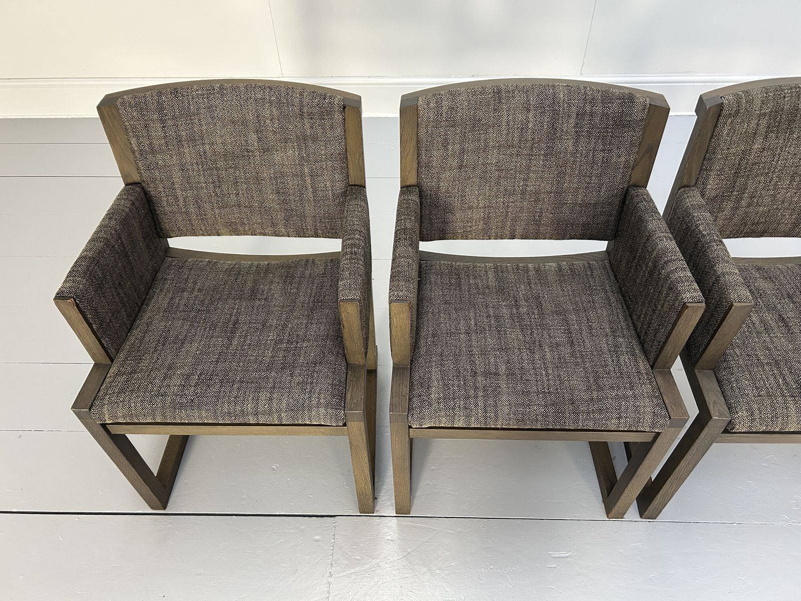 4 B&B Italia Maxalto "Musa" Dining Armchairs In Woven Fabric photo Furniture