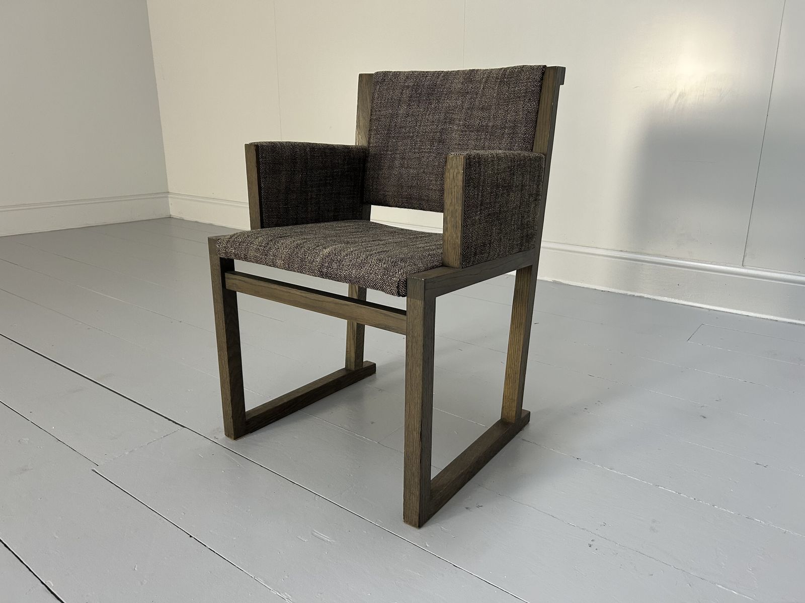 4 B&B Italia Maxalto "Musa" Dining Armchairs In Woven Fabric photo vinterior