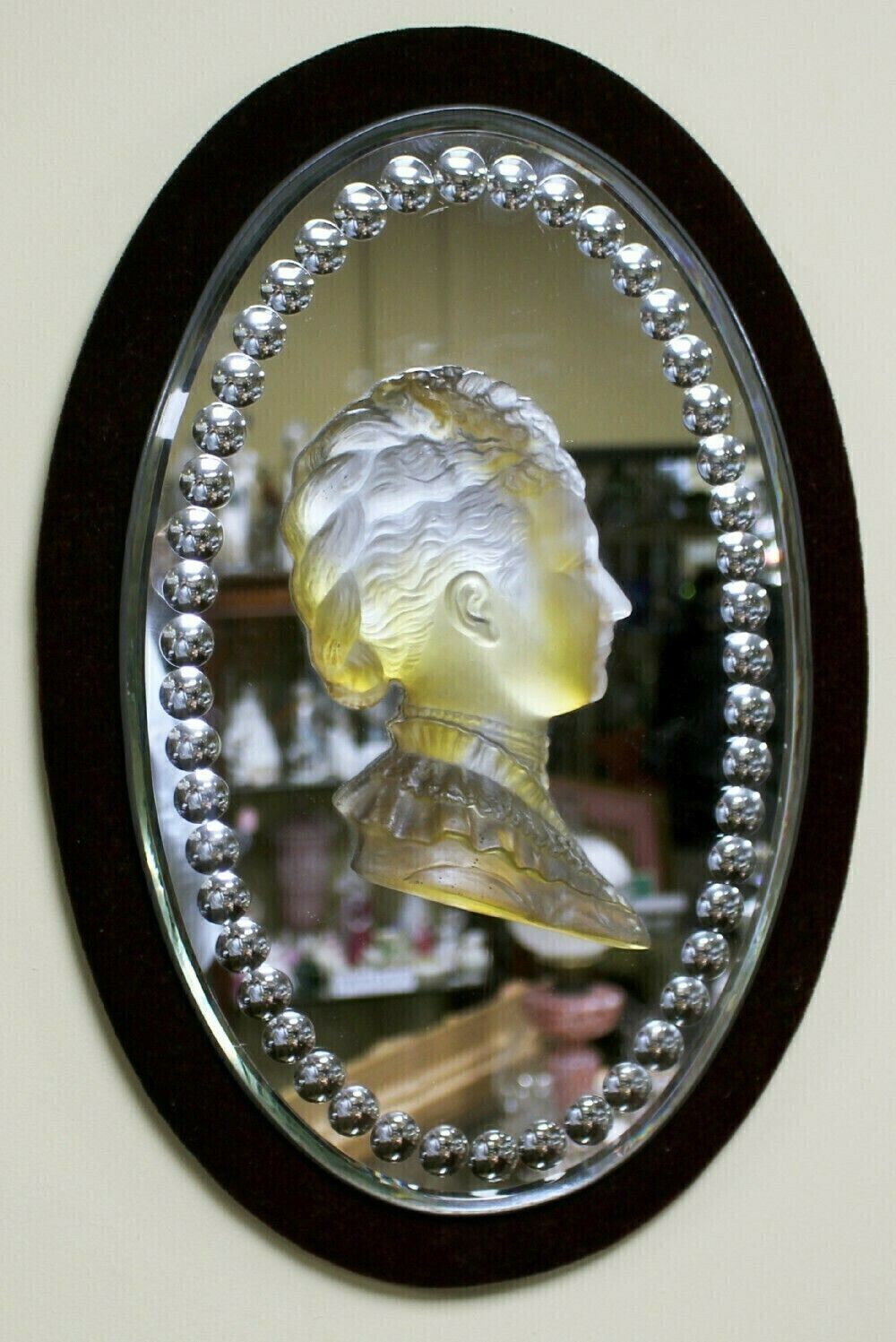 Pair Of Mid 19th C. Victoria & Albert Carved Crystal Mirrored Plaques photo furniture