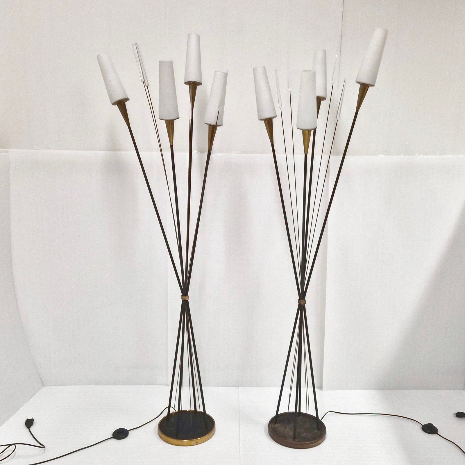 Pair Of Vintage 1950 Maison Lunel Attrubues A Rene Mathieu 50s Floor Lamps