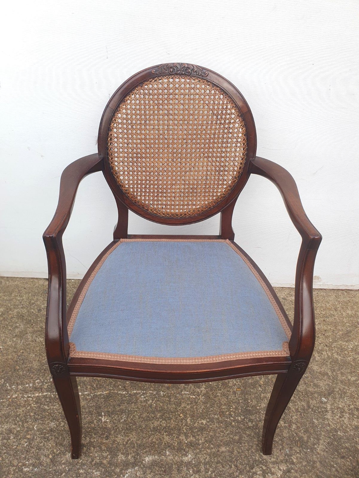 A Georgian Style Cane Back Mahogany Open Armchair photo furniture