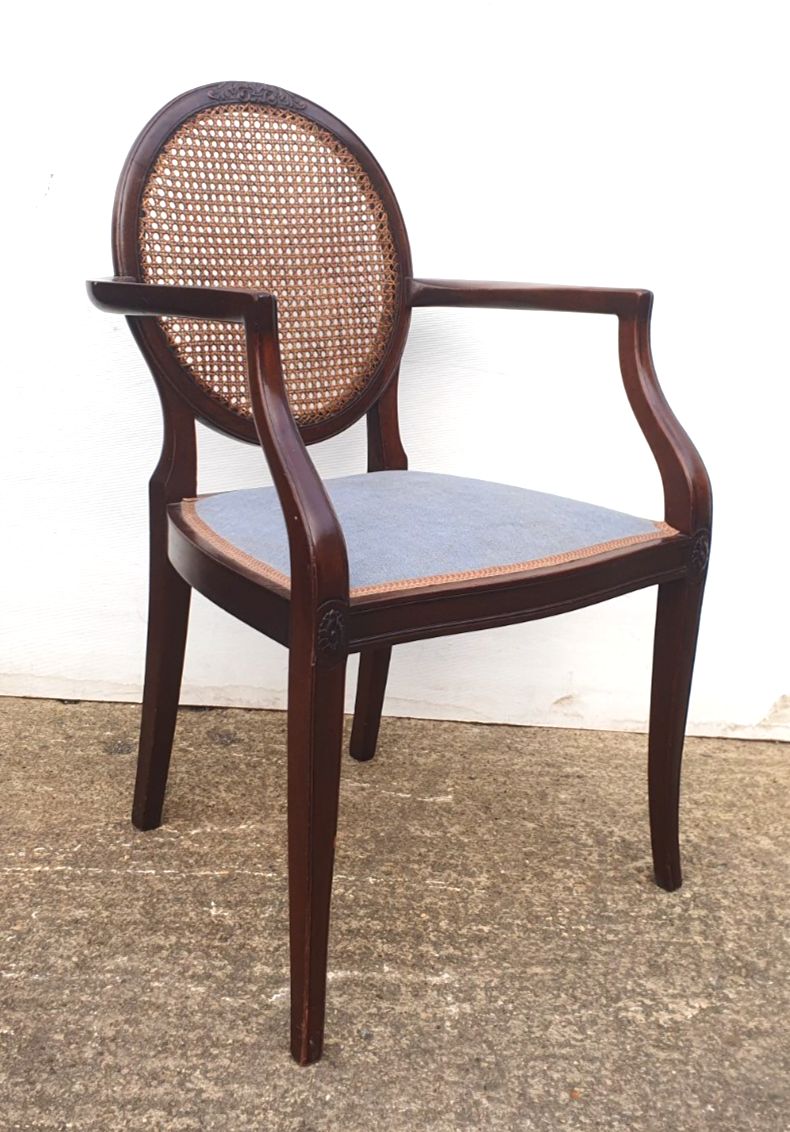 A Georgian Style Cane Back Mahogany Open Armchair photo buy