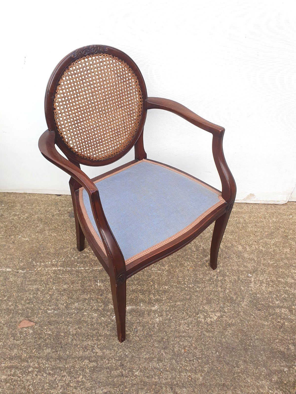 photo furniture A Georgian Style Cane Back Mahogany Open Armchair