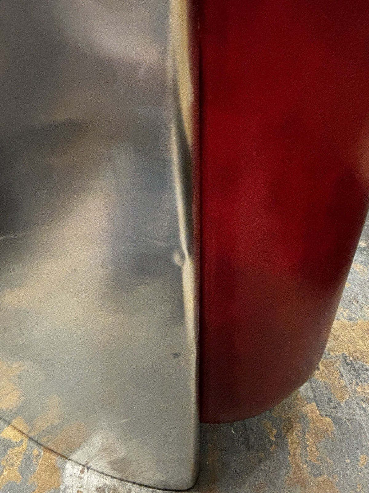Aviators Polished Metal Armchair, With Red Leather Upholstery. photo vinterior
