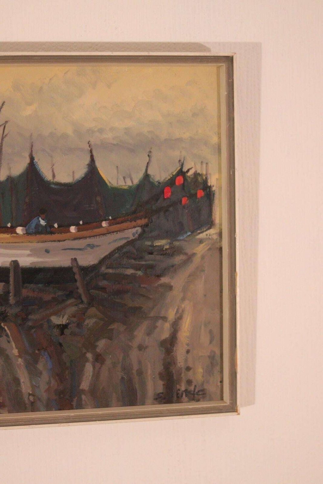 photo for sale Original Mid Century  Swedish Oil On Canvas – “Toulodo” By S. Sinde – Vintage & Dated 1969, Framed  49 × 41 Cm (19.3" × 16.1")