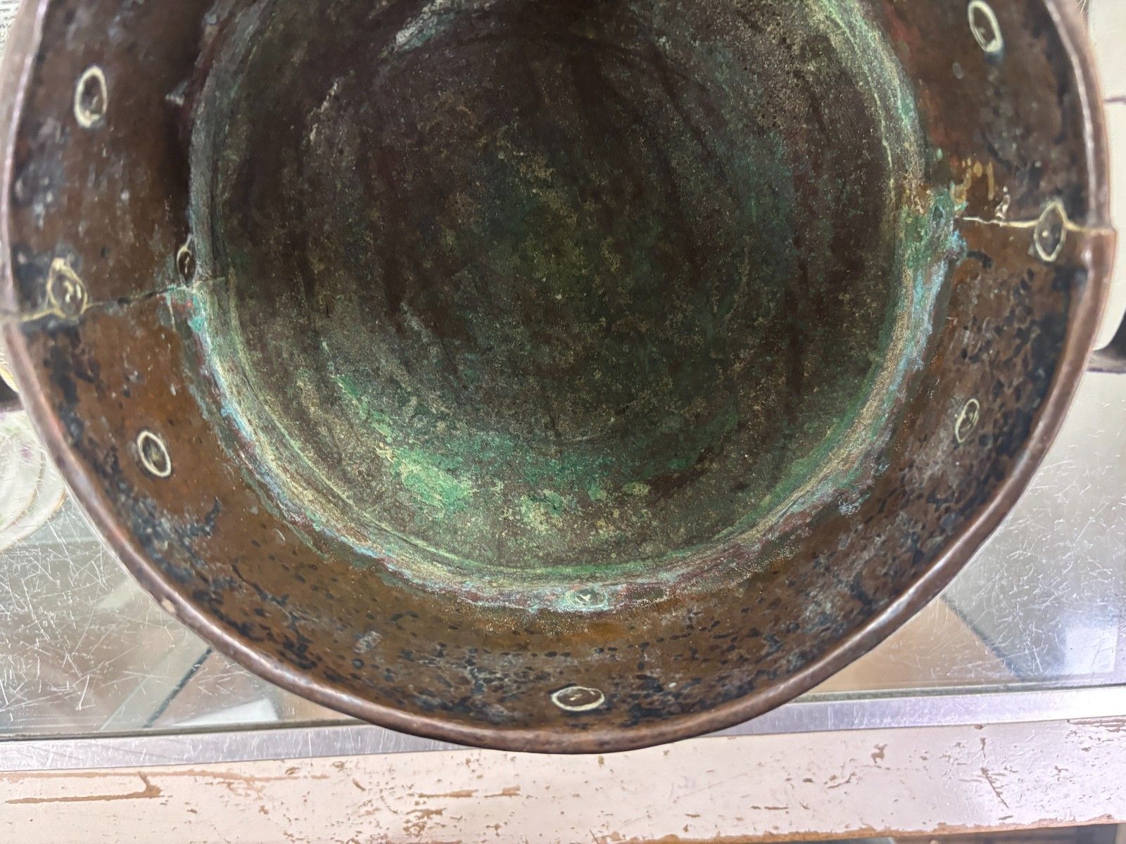 Antique Copper & Iron Plant Pot/ Fireside Coal Bucket photo buy