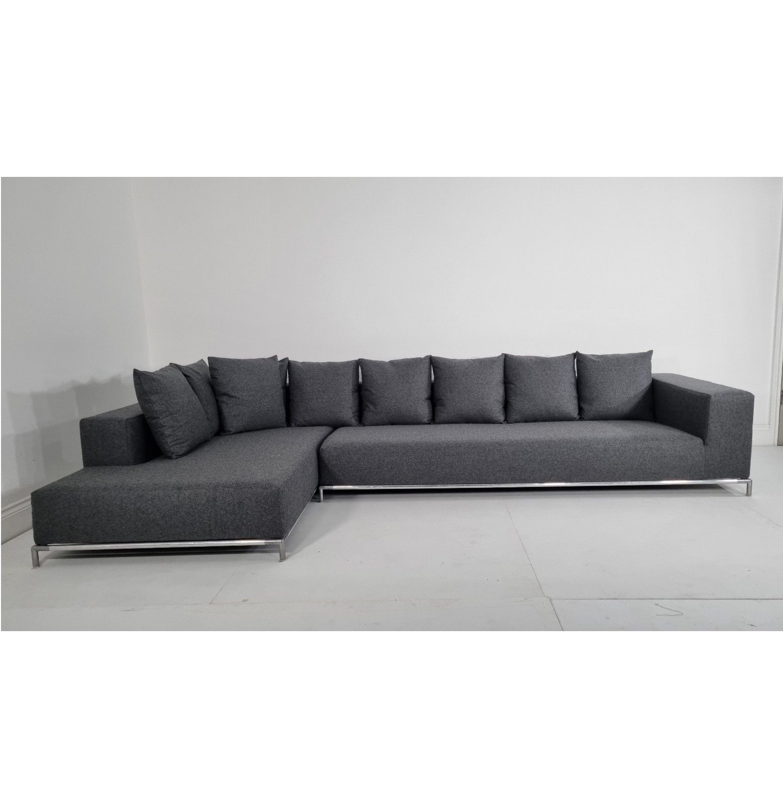 Bb Italia George Grande L Shape In Soft Charcoal Wool Immaculate Condition