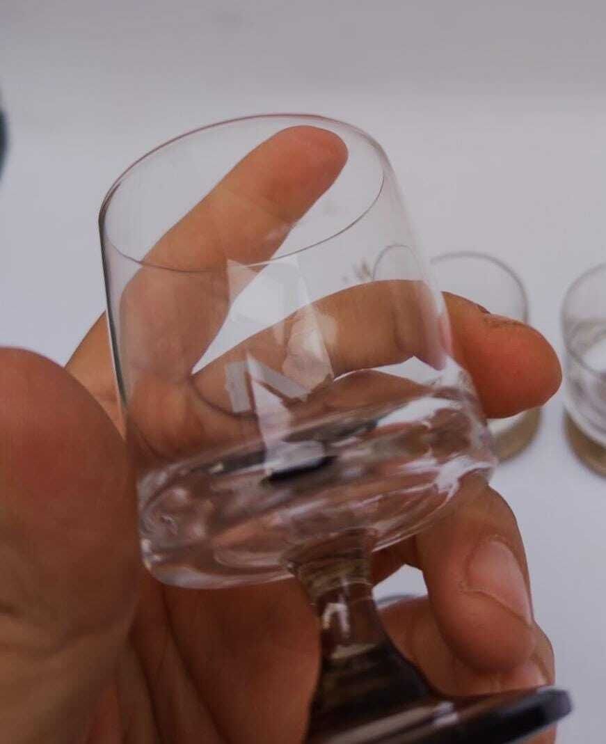 Set Of 6 Vintage 1970s Alitalia Advertising Glass Shot Glasses photo vinterior