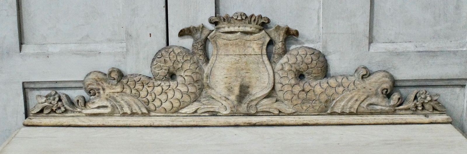 Antique Bleached Oak Green Man Hall Table photo for sale
