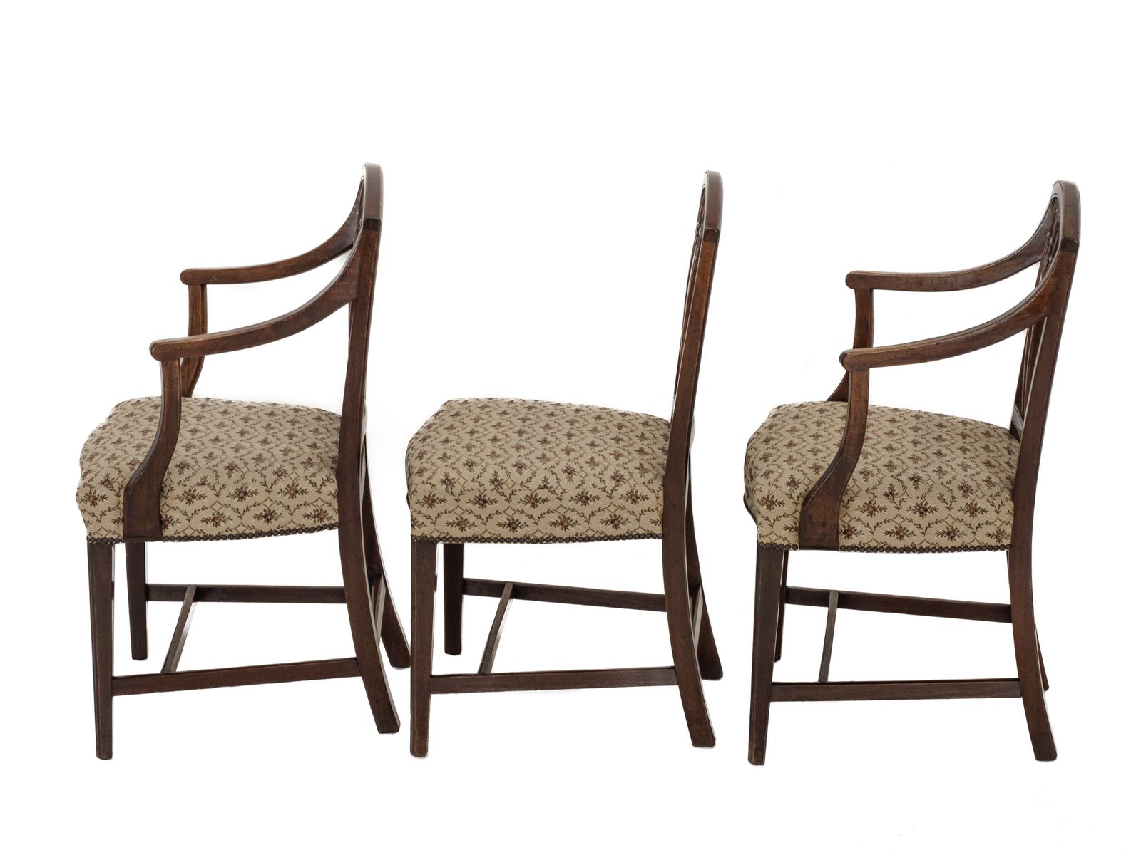 Furniture Set Of Six Georgian Mahogany Sheraton Style Dining Chairs, C.1800, Including A Pair Of Armchairs (Carvers) photo