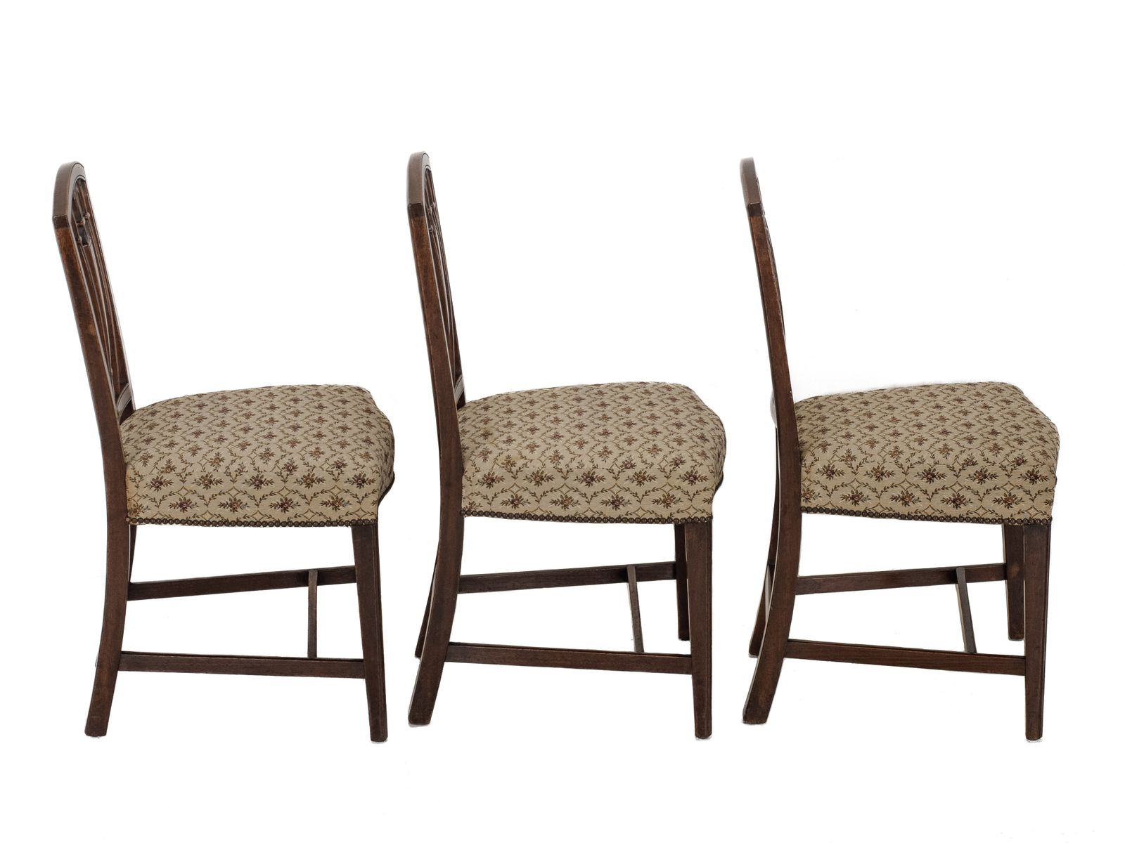 photo vinterior Set Of Six Georgian Mahogany Sheraton Style Dining Chairs, C.1800, Including A Pair Of Armchairs (Carvers)
