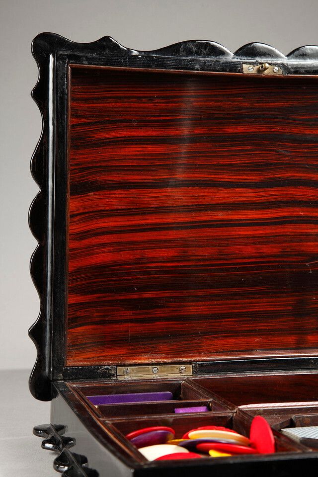 photo for sale Papier Maché And Mother Of Pearl Card Box Napoleon III
