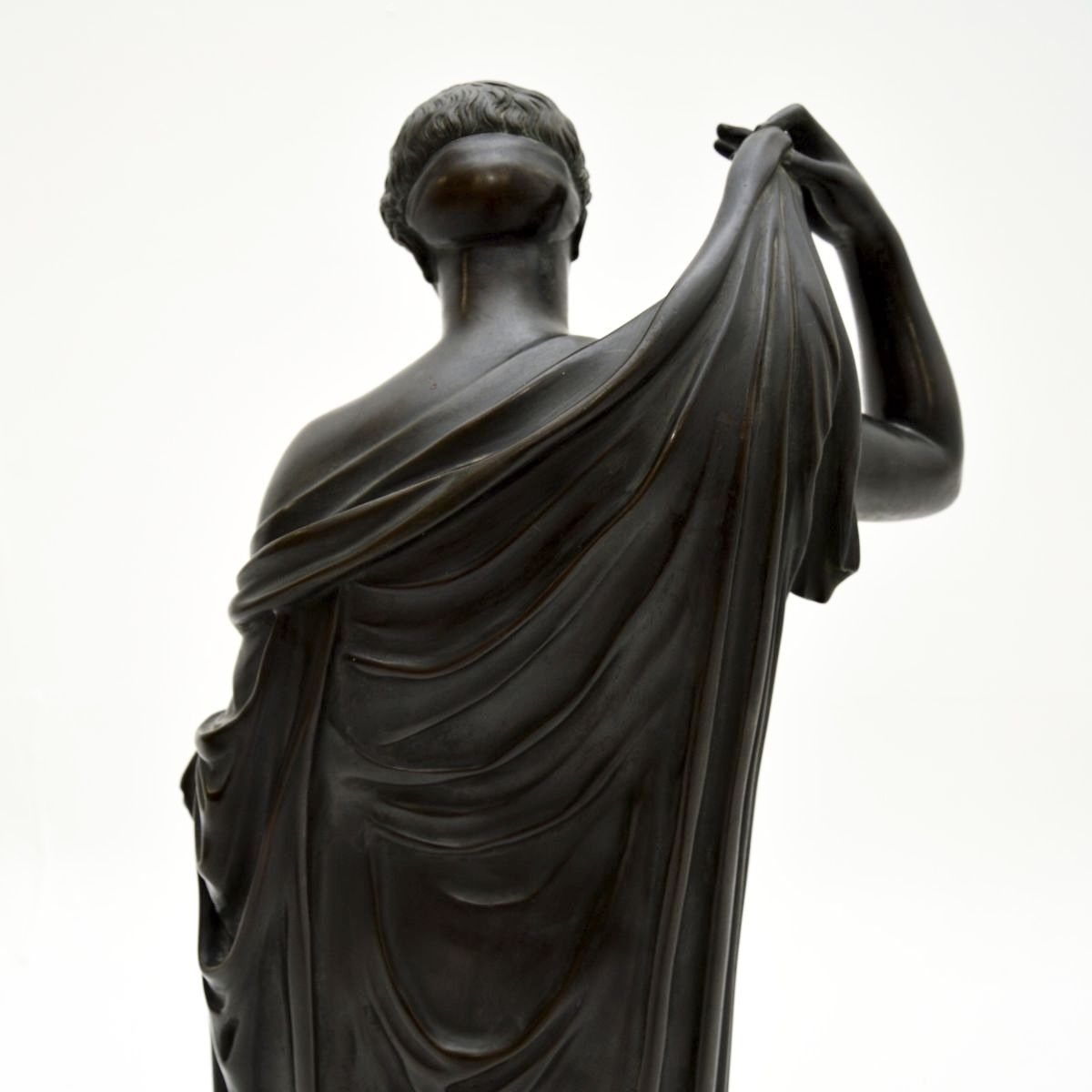 3445.0 Large Antique French Bronze Neoclassical Robed Lady photo