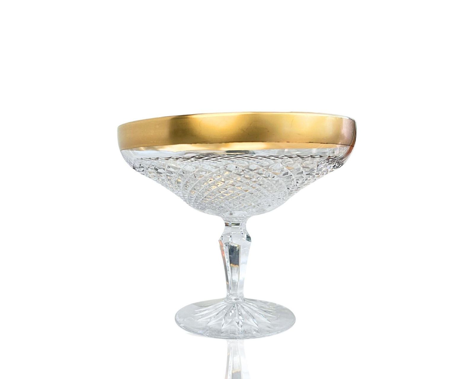 Klokotschnik Crystal Vases |2pcs | Gold Rim Cut Crystal Germany photo furniture