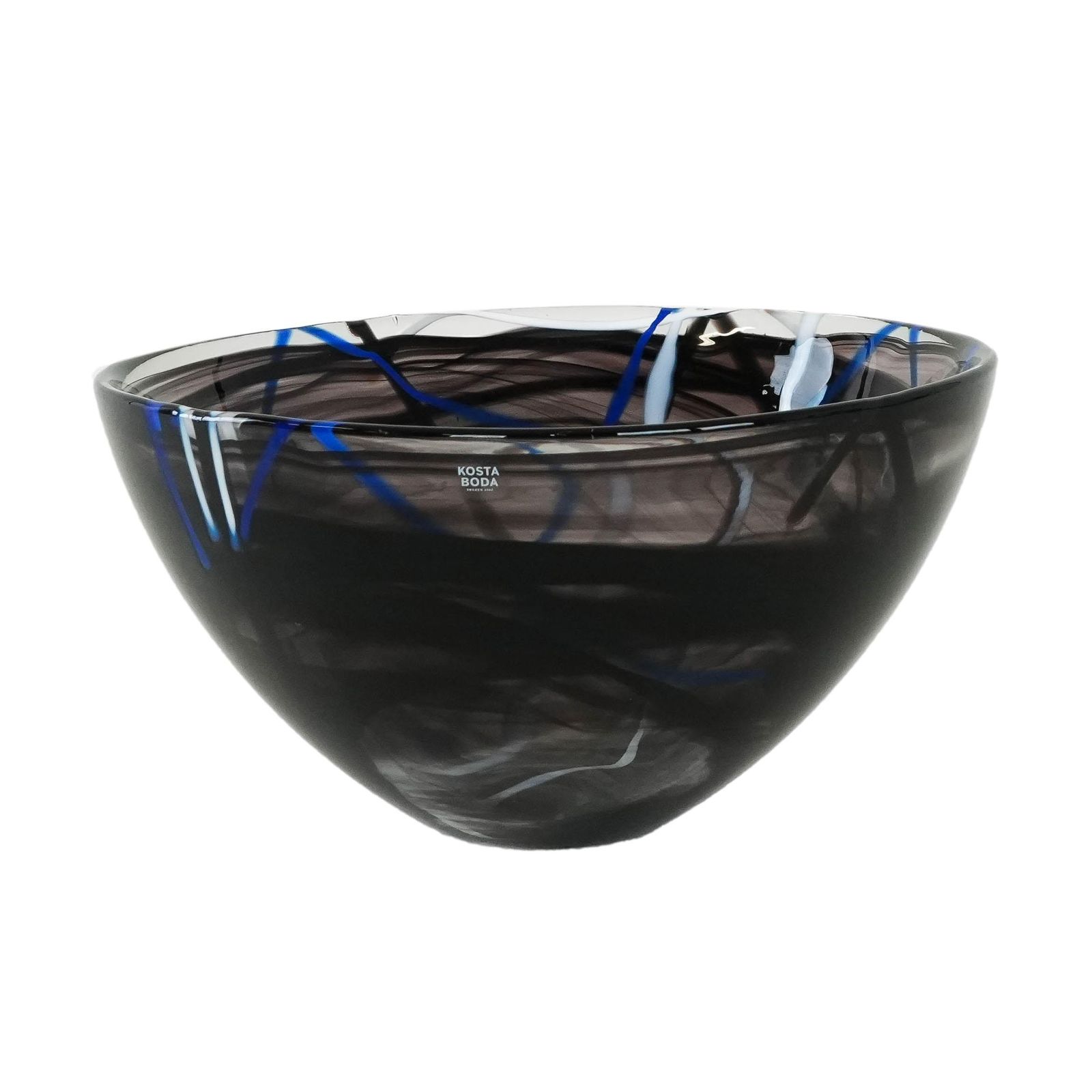 Glazen Schaal Contrast, Zweeds Design, Jaren 1980, Fabrikant: Kosta Boda, Ontwerper: Anna Ehrner