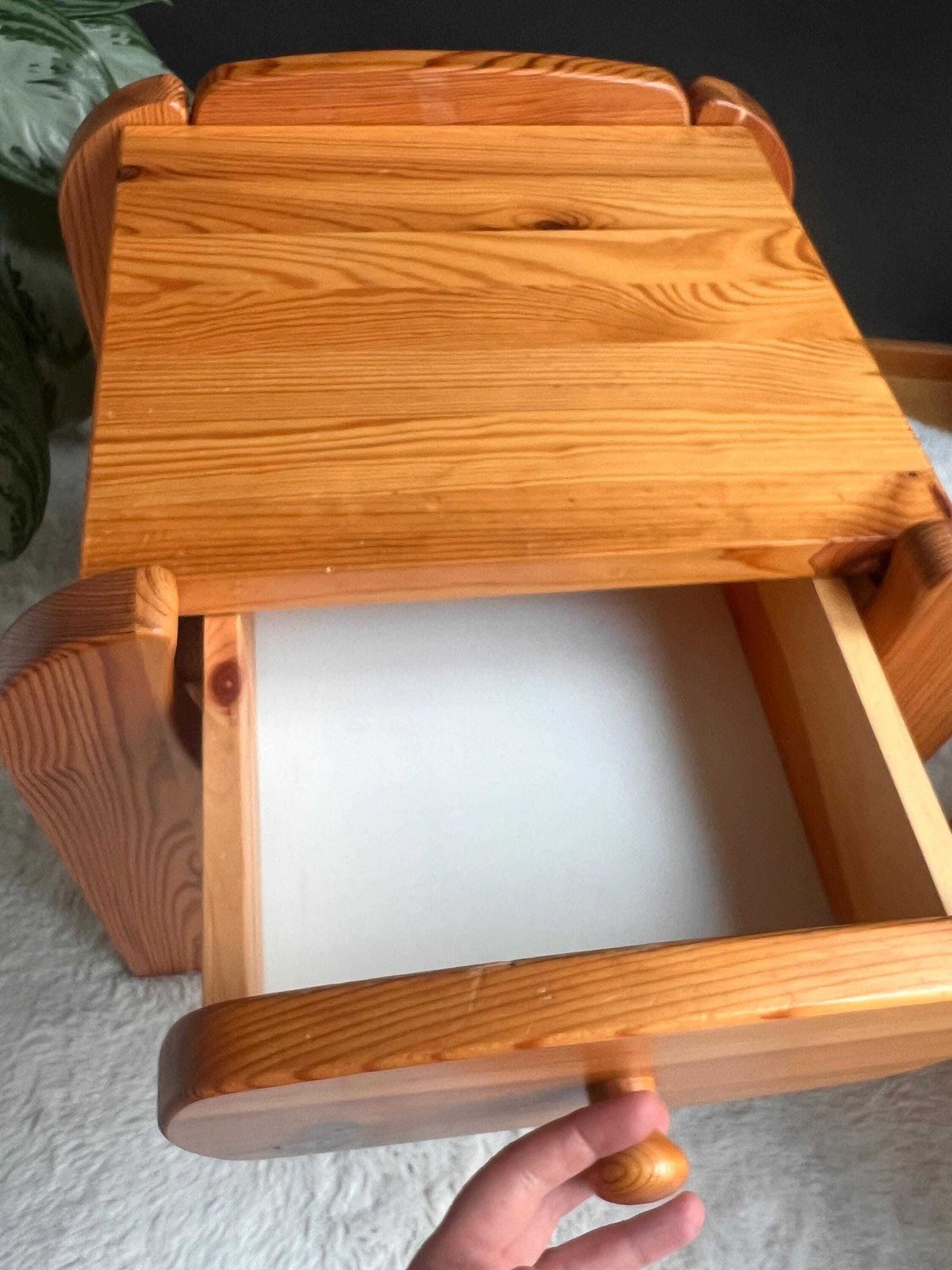 Vintage 70s Scandinavian Style Pine Nightstands   Pair Of Chunky Solid Wood Bedside Tables   Mid Century Modern Furniture photo Furniture