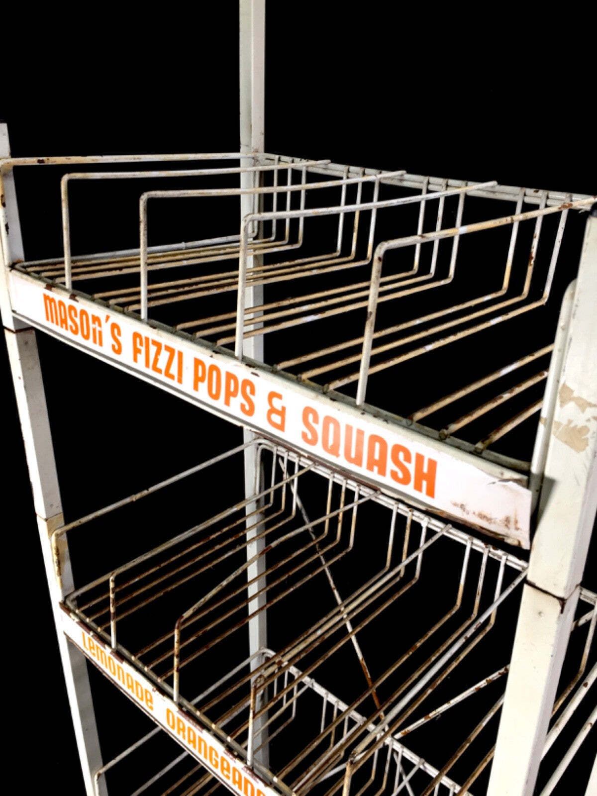 Antique Advertising Masons Drink Metal Shop Display Stand Shelf Rack C.1930 photo Furniture