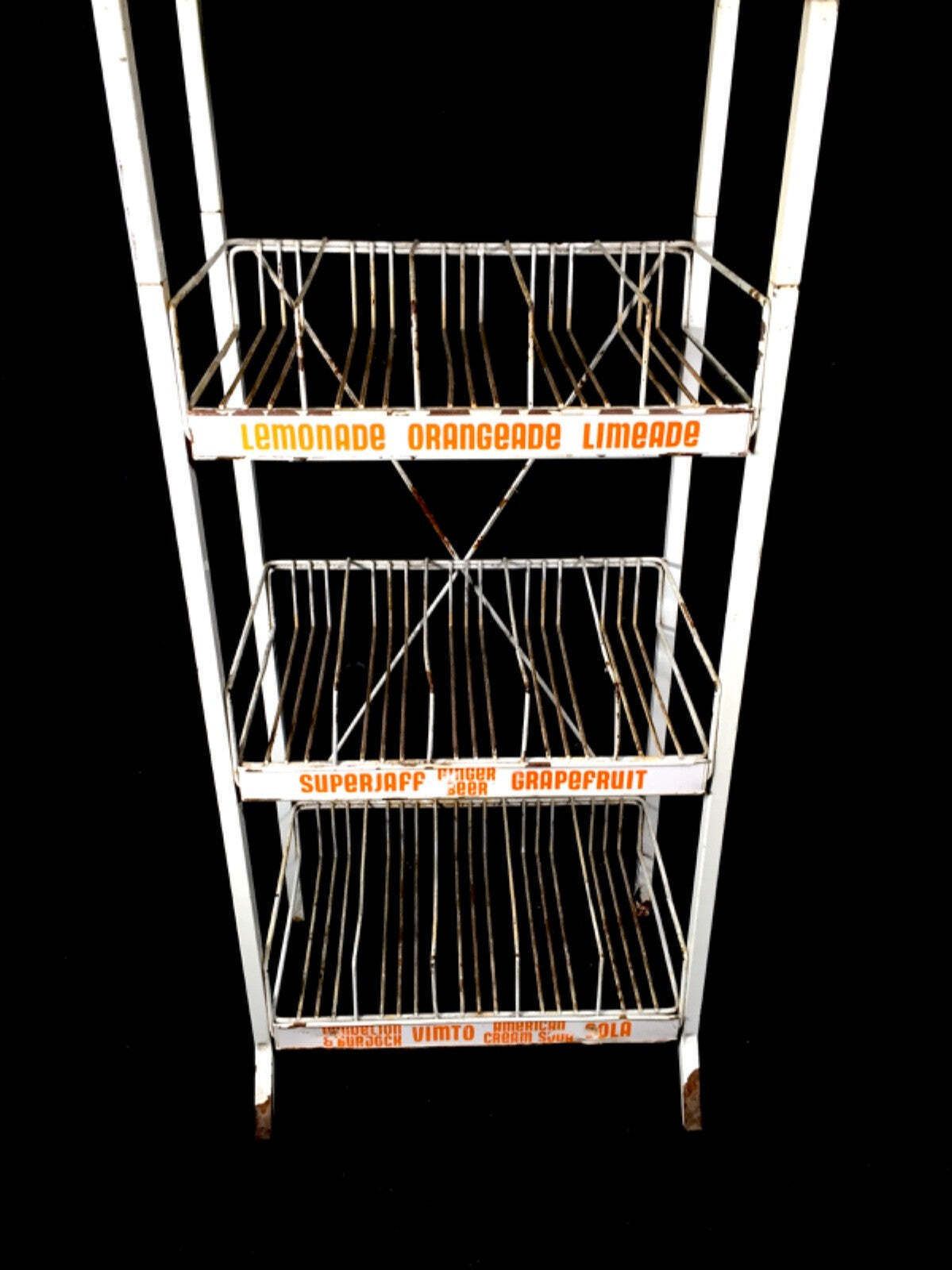 Antique Advertising Masons Drink Metal Shop Display Stand Shelf Rack C.1930 photo vintage