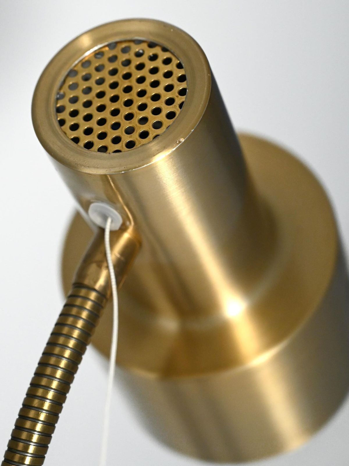 Scandinavian Golden Floor Lamp From The 1960s photo Lighting