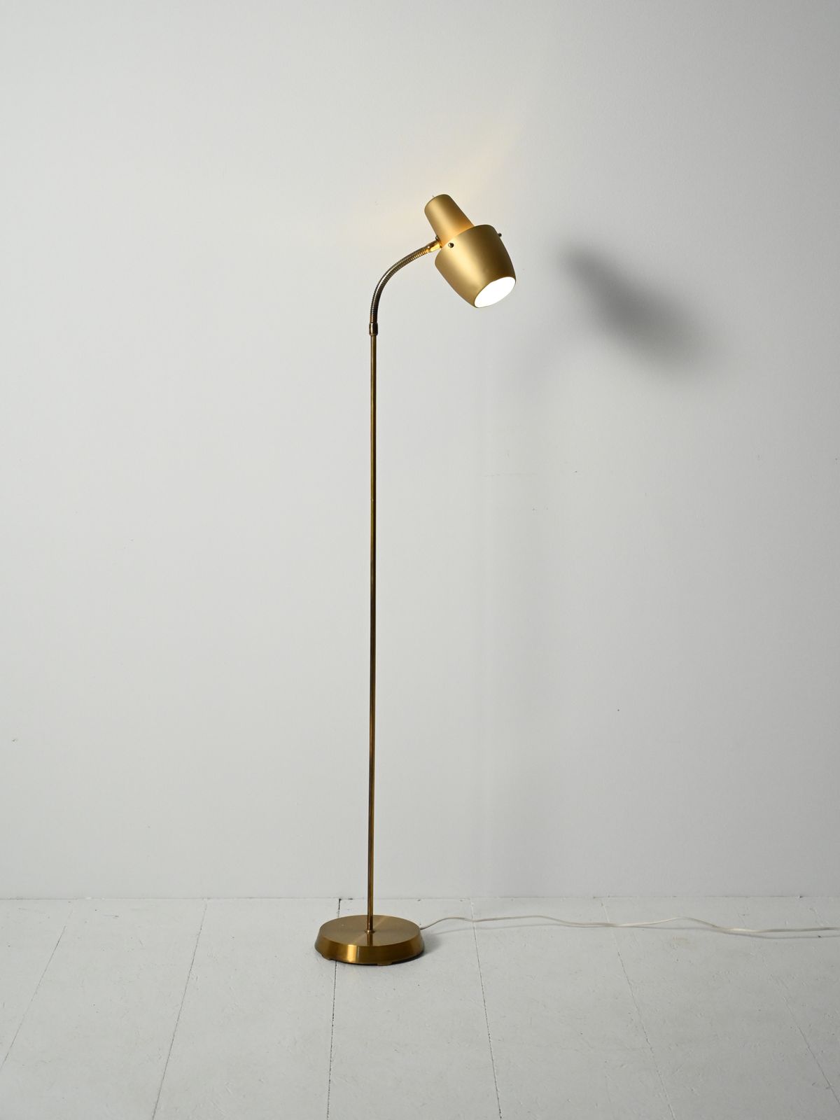 Scandinavian Floor Lamp From The 1950s/1960s In Brass
