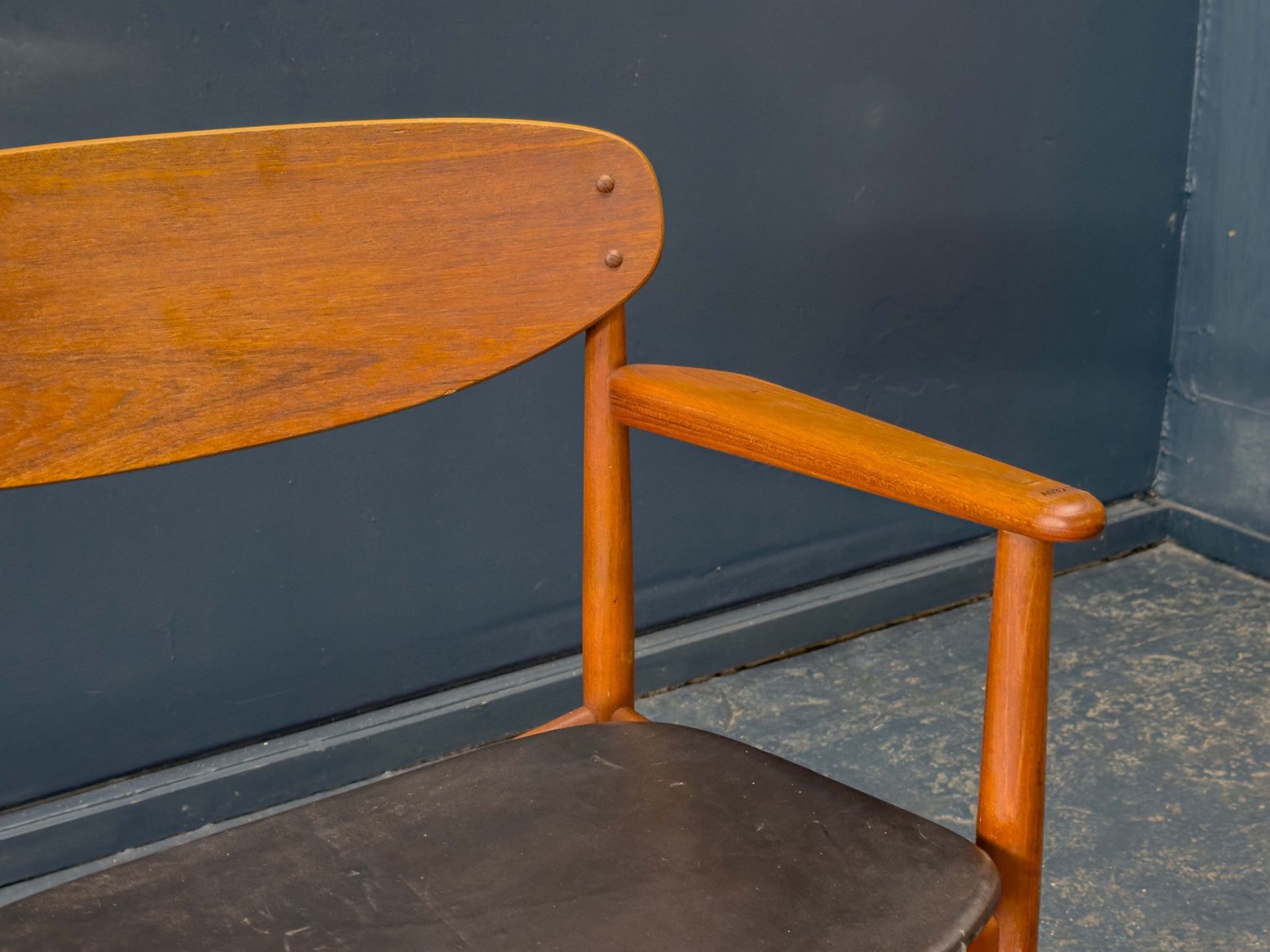 550.0 Teak And Leather Chair By Arne Hovmand Olsen photo