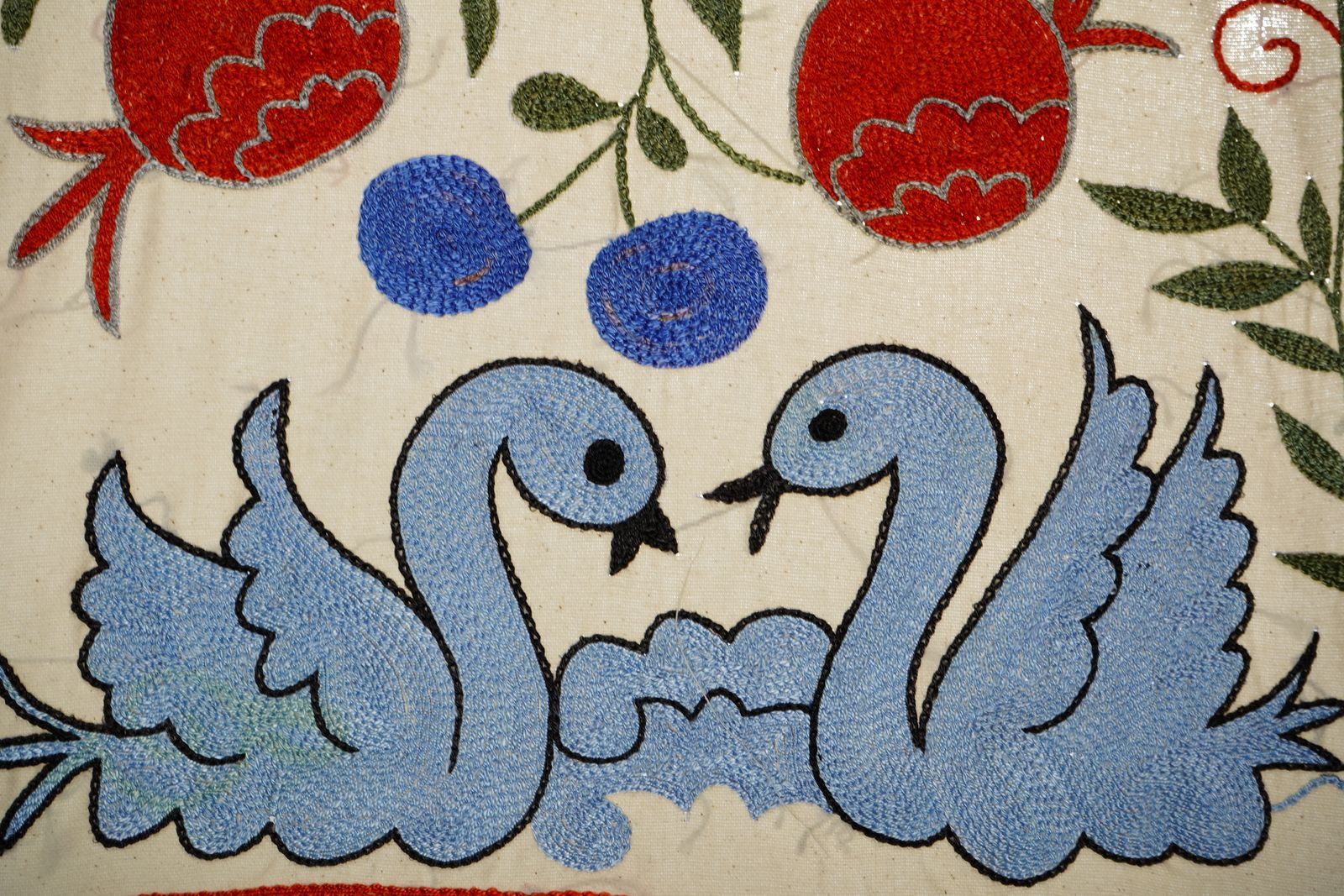 Suzani Duck Tapestry   Tribal Textile 1'6'' X 3' photo vinterior