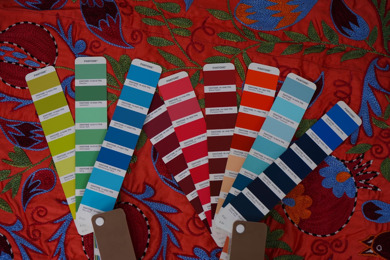 Textiles Red Uzbek Suzani Embroidered Wall Hanging – Floral Tree Of Life Horse And Deer Boho Textile Art 3'4'' X 6'1'' photo