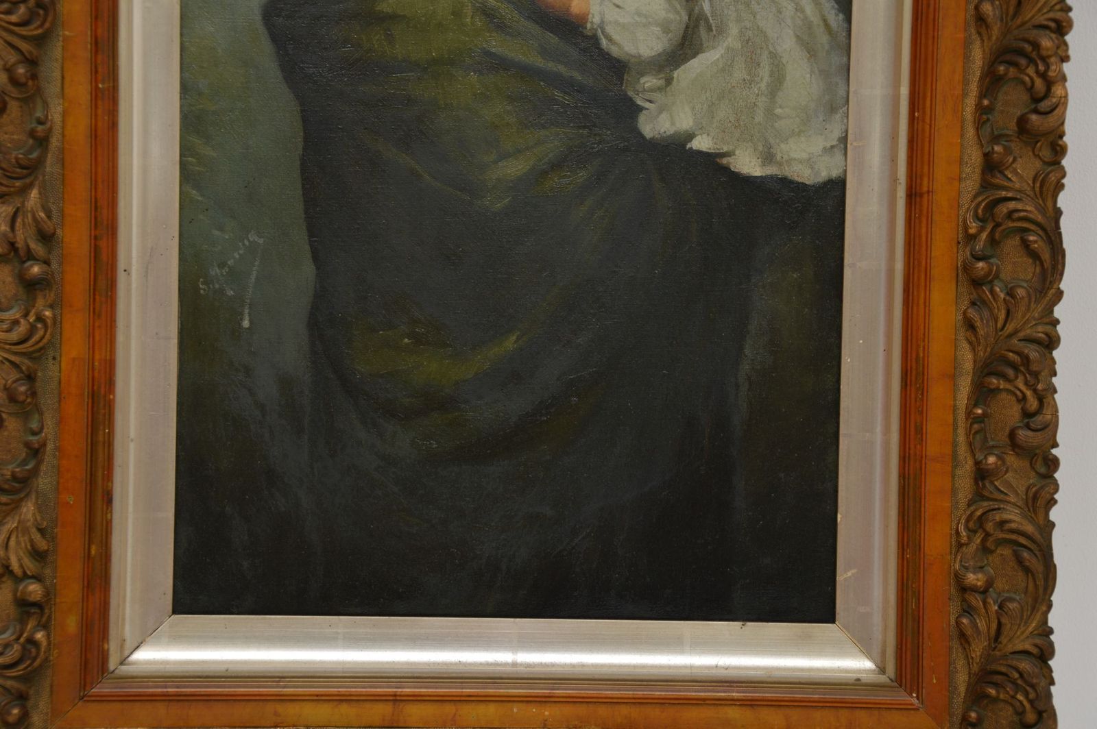 Antique Dutch Oil Painting In A Gilt Wood Frame photo vinterior