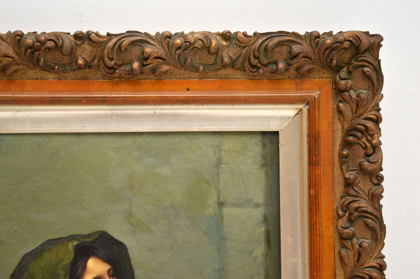 photo furniture Antique Dutch Oil Painting In A Gilt Wood Frame